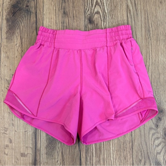 Lululemon Hotty Hot High Rise Shorts 4" In Sonic Pink Size 4 - Picture 2 of 5